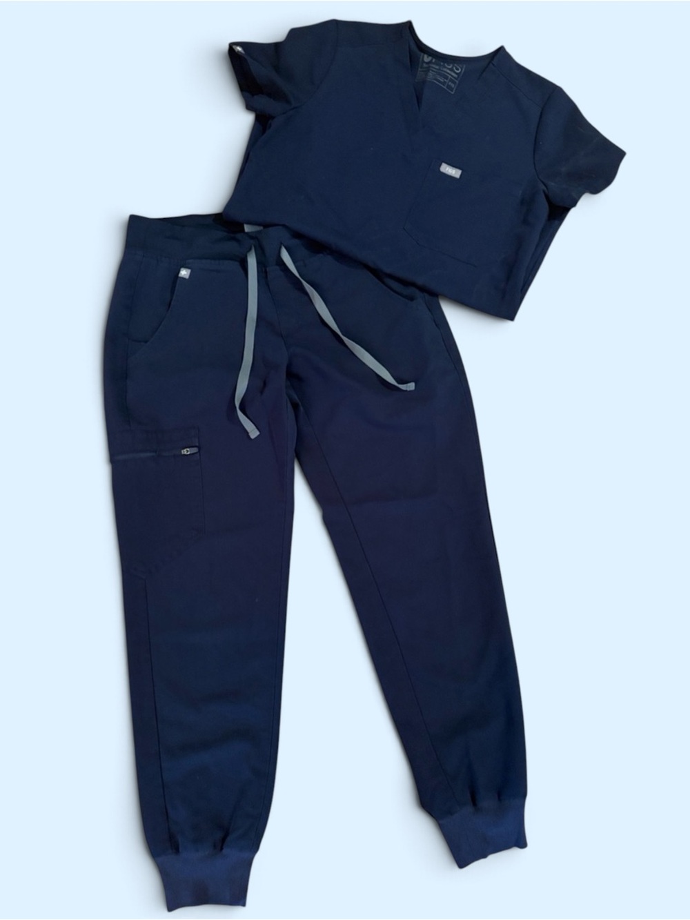 Figs Navy Women's Joggers & Scrub Top Set Med. Tall